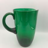 Vintage pichet in verre blown green emerald