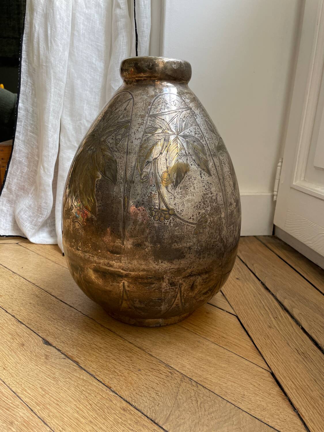 Metal jar vase from the 1930s