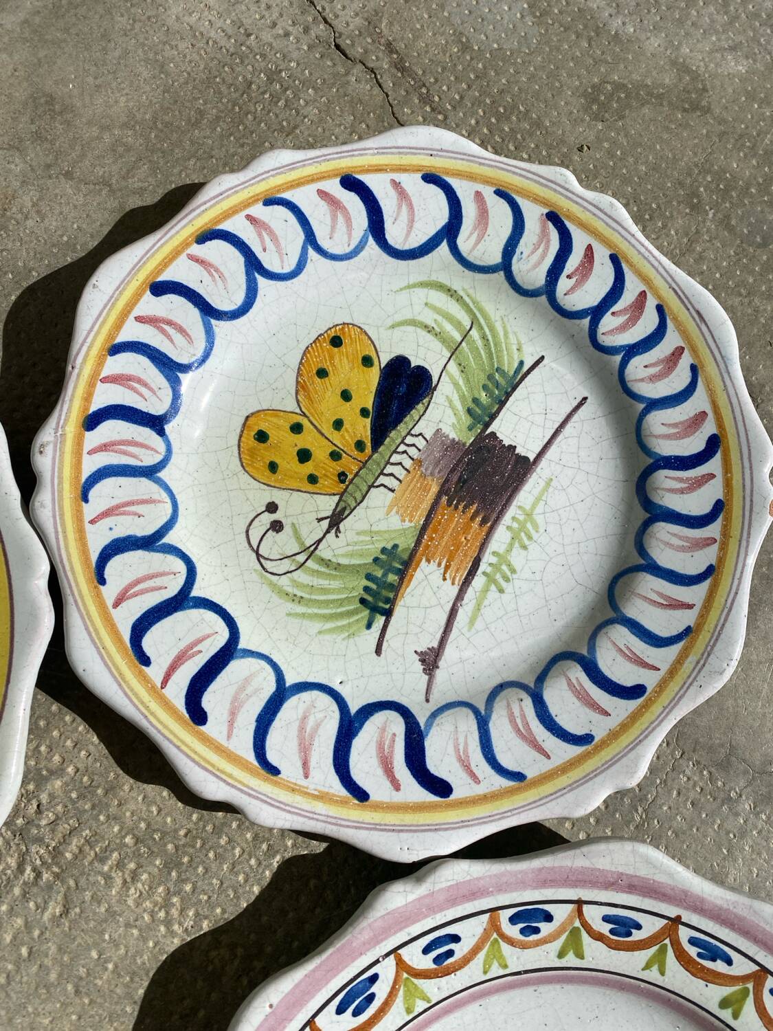 18th century Nevers earthenware plates