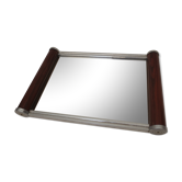 Plateau miroir poignées bois fruitier des années 50