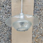 Holophane art deco glass pendant light