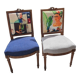 Duo of chairs with the effigy of Frida Kahlo