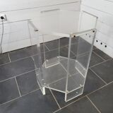 Octagonal side table in transparent plexiglass from the 70s