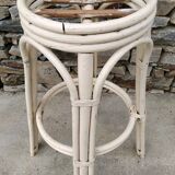 Tabouret De Bar En Rotin Vintage Année 70