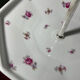 Antique serving dish in Limoges porcelain with handle – Floral decoration
