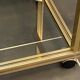 Television storage unit hi-fi video metal gold glass Pierre Vandel Paris 1970