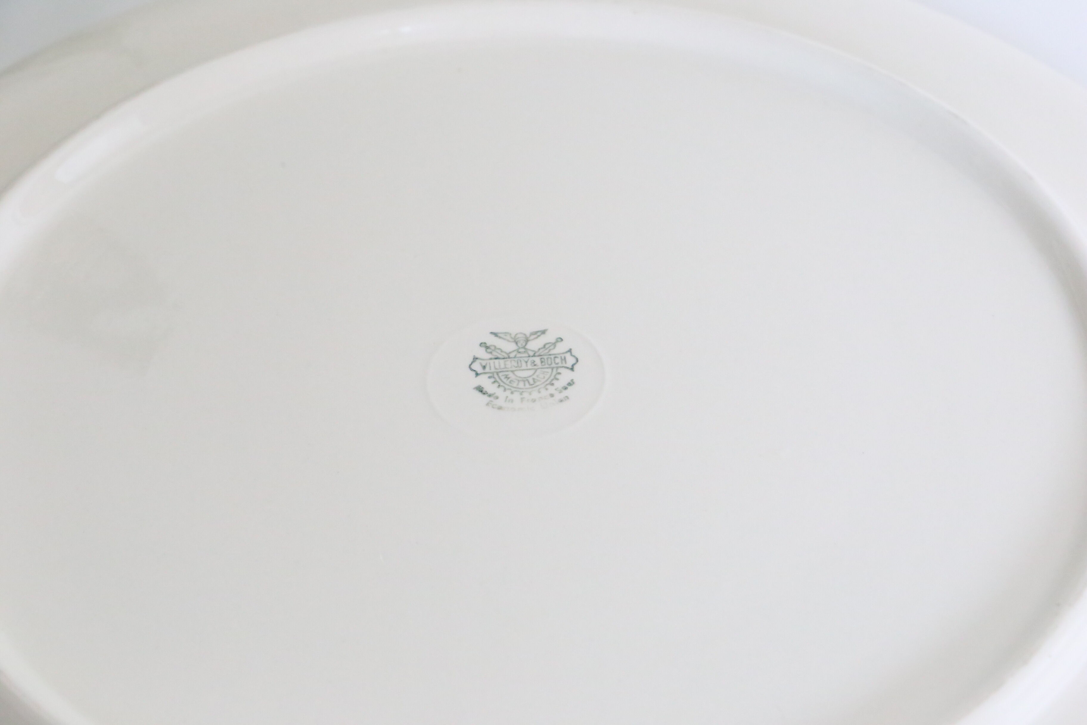 Blue ceramic dish and golden edges, Villeroy and Boch, vintage