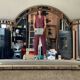 Large vintage brass and glazing bead mirror