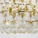 Bakalowits Vienna Grand Chandelier in Gilded Brass and Crystal Glass, Austria, 1970s