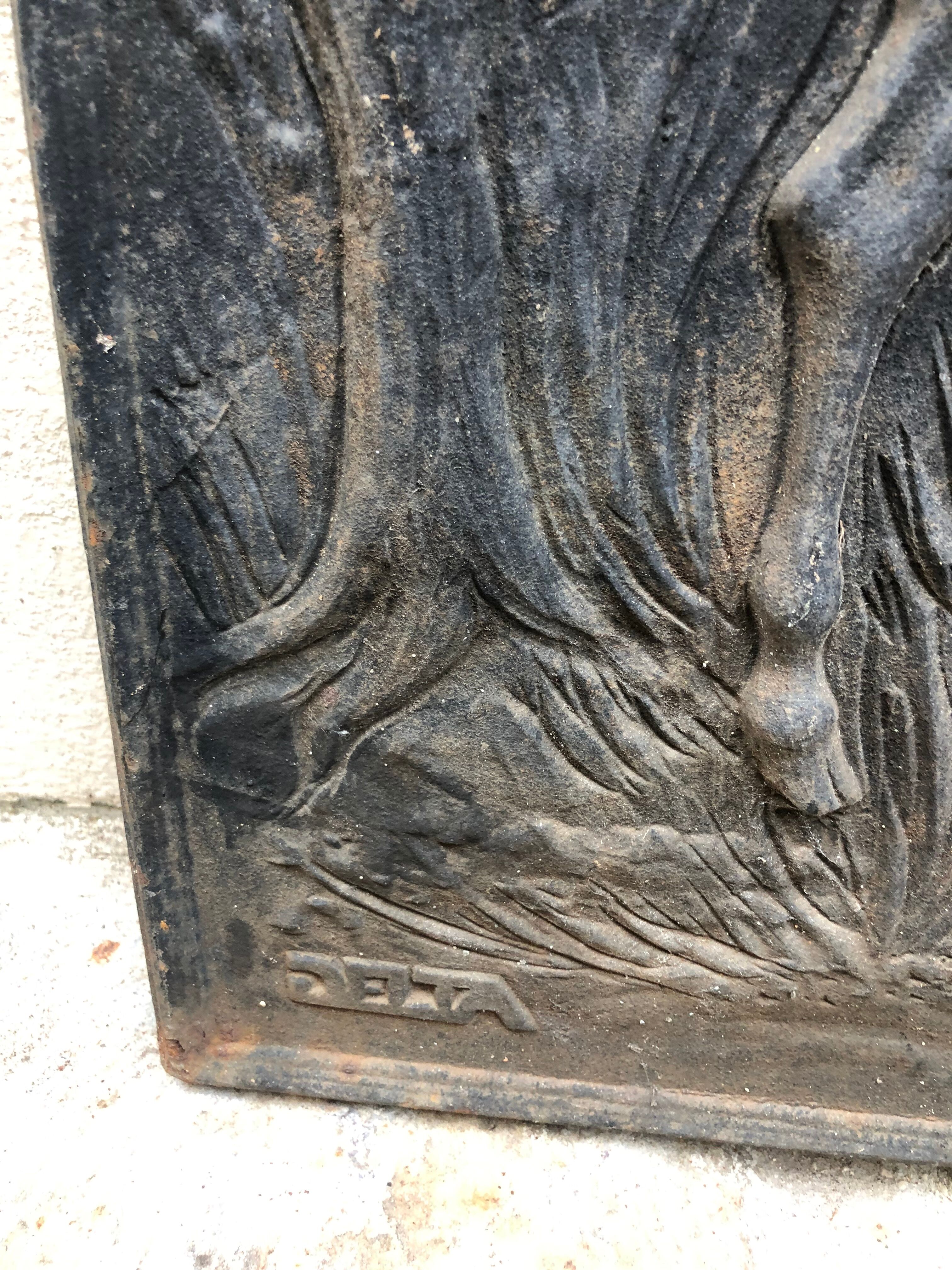 Deer and roe deer fireplace plate