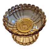 Amber glass catchall dish – 1940s–1950s