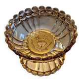 Coupelle vide-poche en verre ambré – années 1940–1950