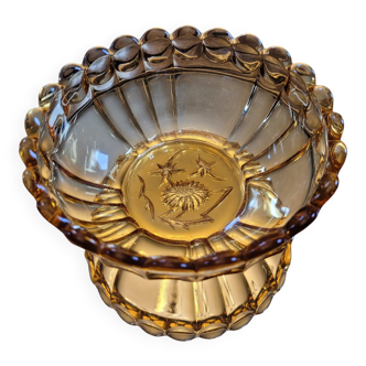 Amber glass catchall dish – 1940s–1950s