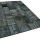 Hand-knotted oriental overdyed 174 cm x 242 cm black patchwork rug