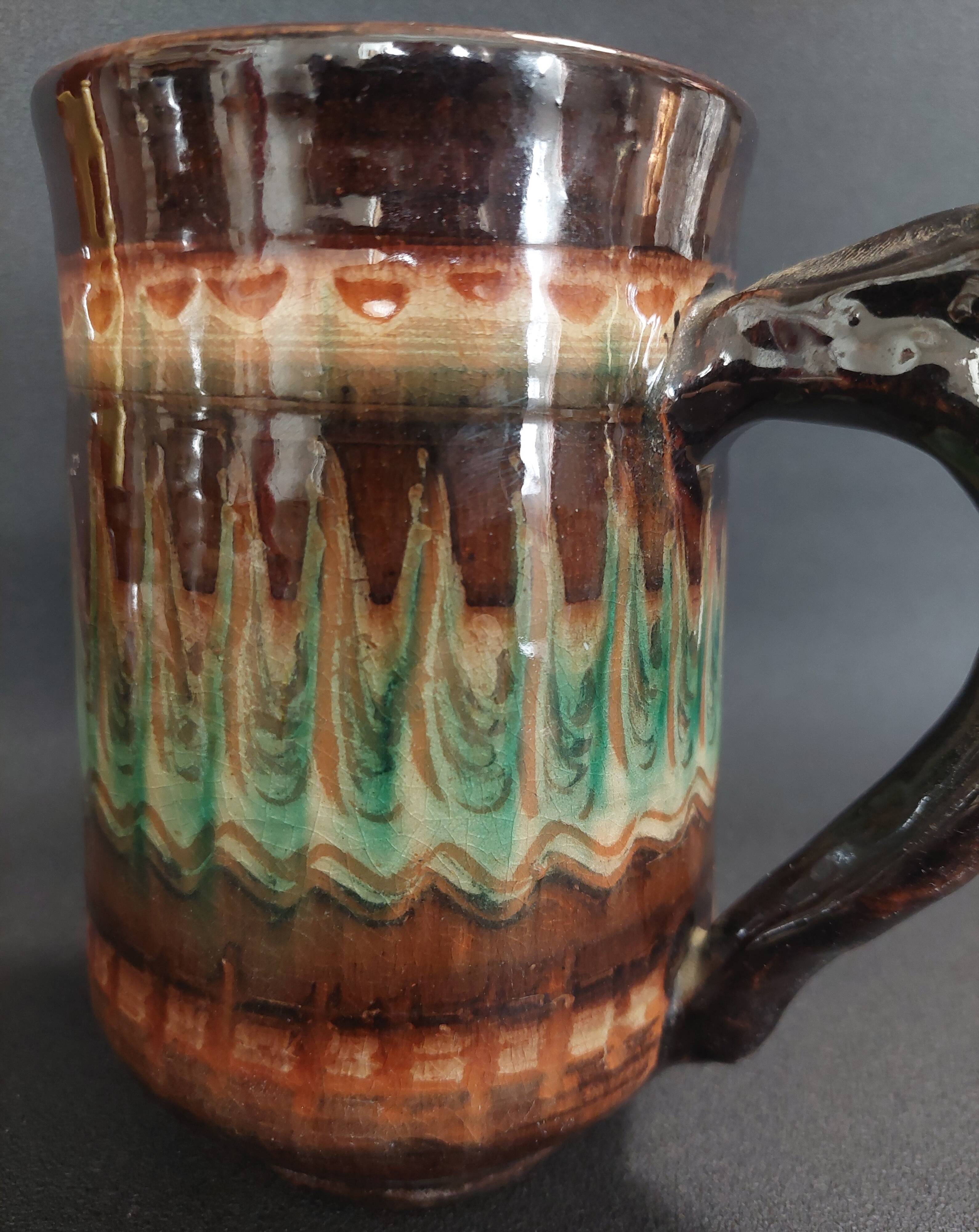 Ceramic pitcher Lithuania Vilnius Jan Limont mixed clay second half of the 20th century