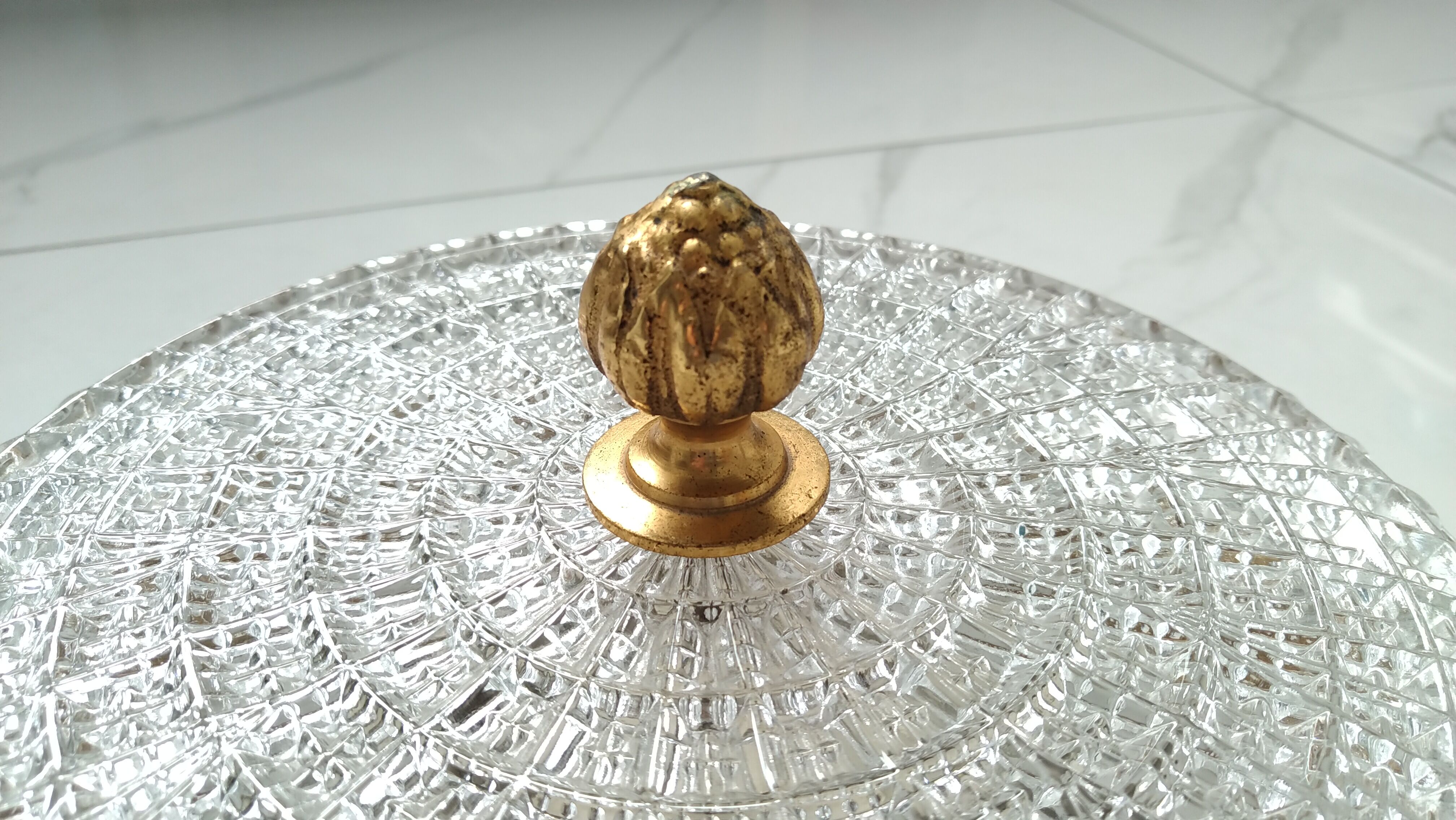 Glass and brass ceiling