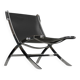 Vintage minimalist chair in Italian leather, 1980s.