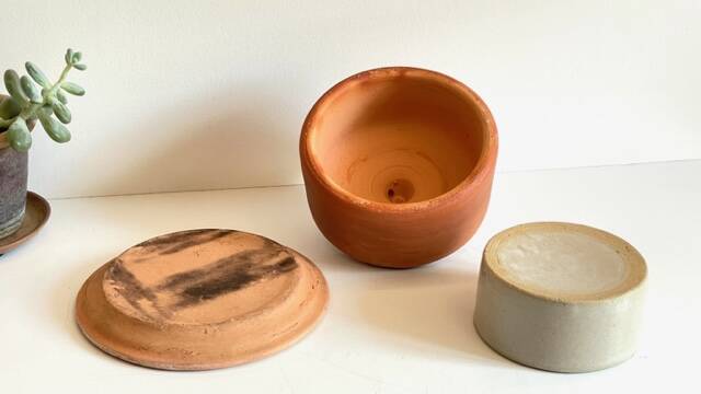 ART NOUVEAU Terracotta BUTTER DISH