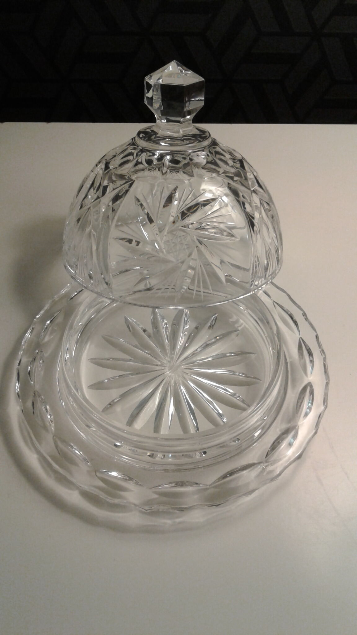 Crystal butter dish