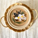 Assiettes à dessert en céramique MBFA Pornic , années 70