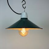 Industrial petrol enamel pendant light, 1970s