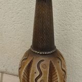 Large African Style Ceramic Lamp Stand