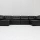 Vintage modular sectional sofa in black leather from the 1970