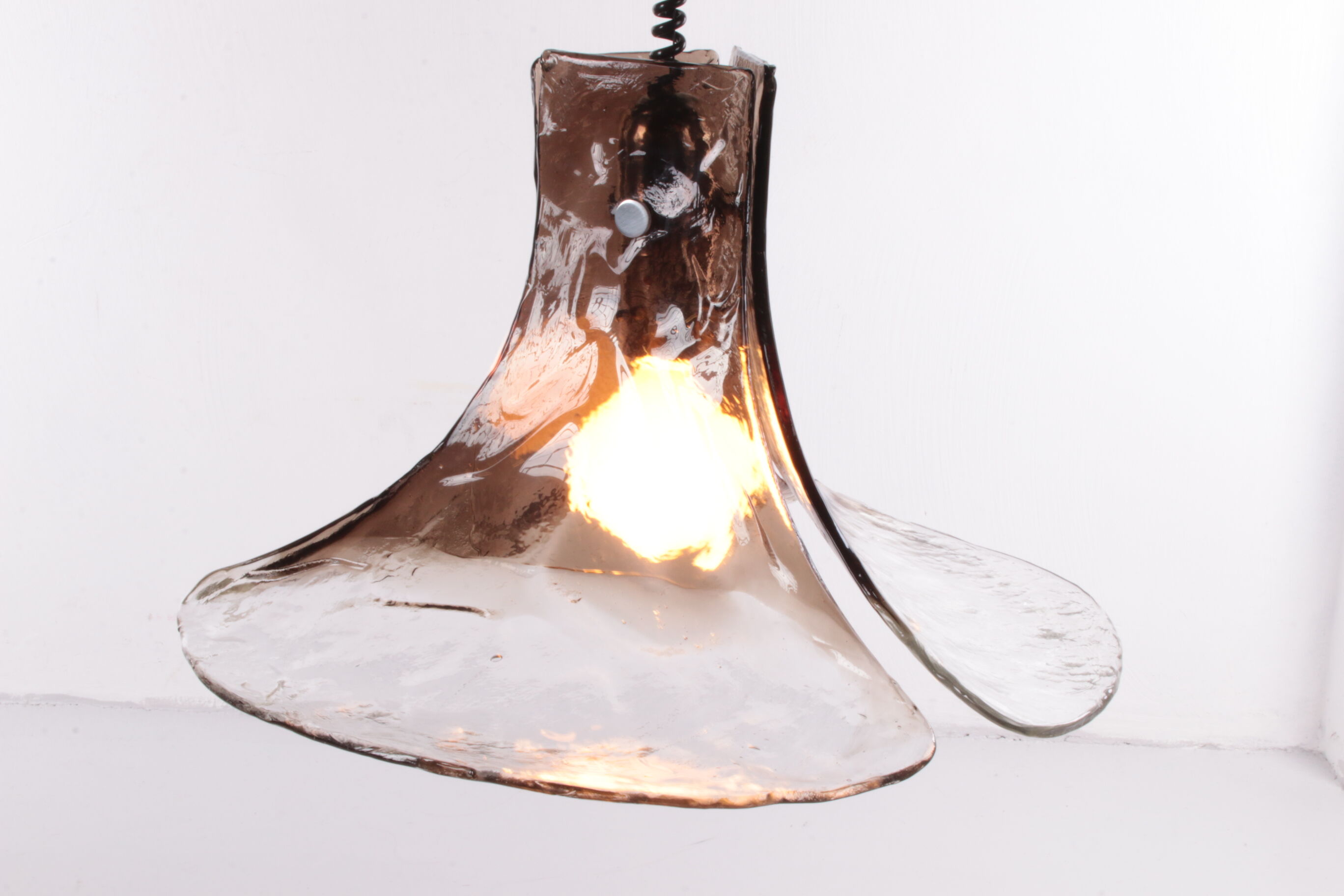Vintage mid-century glass hanging lamp by J. T. Kalmar, 1960