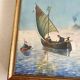 Painting "Sicilian Fishermen" framed under glass.