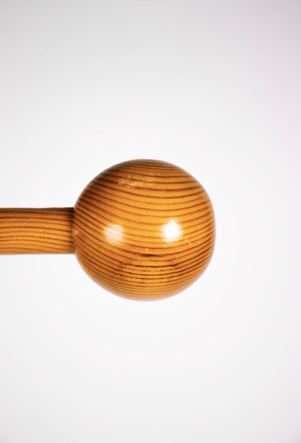 Vintage Scandinavian-style pine ball coat rack