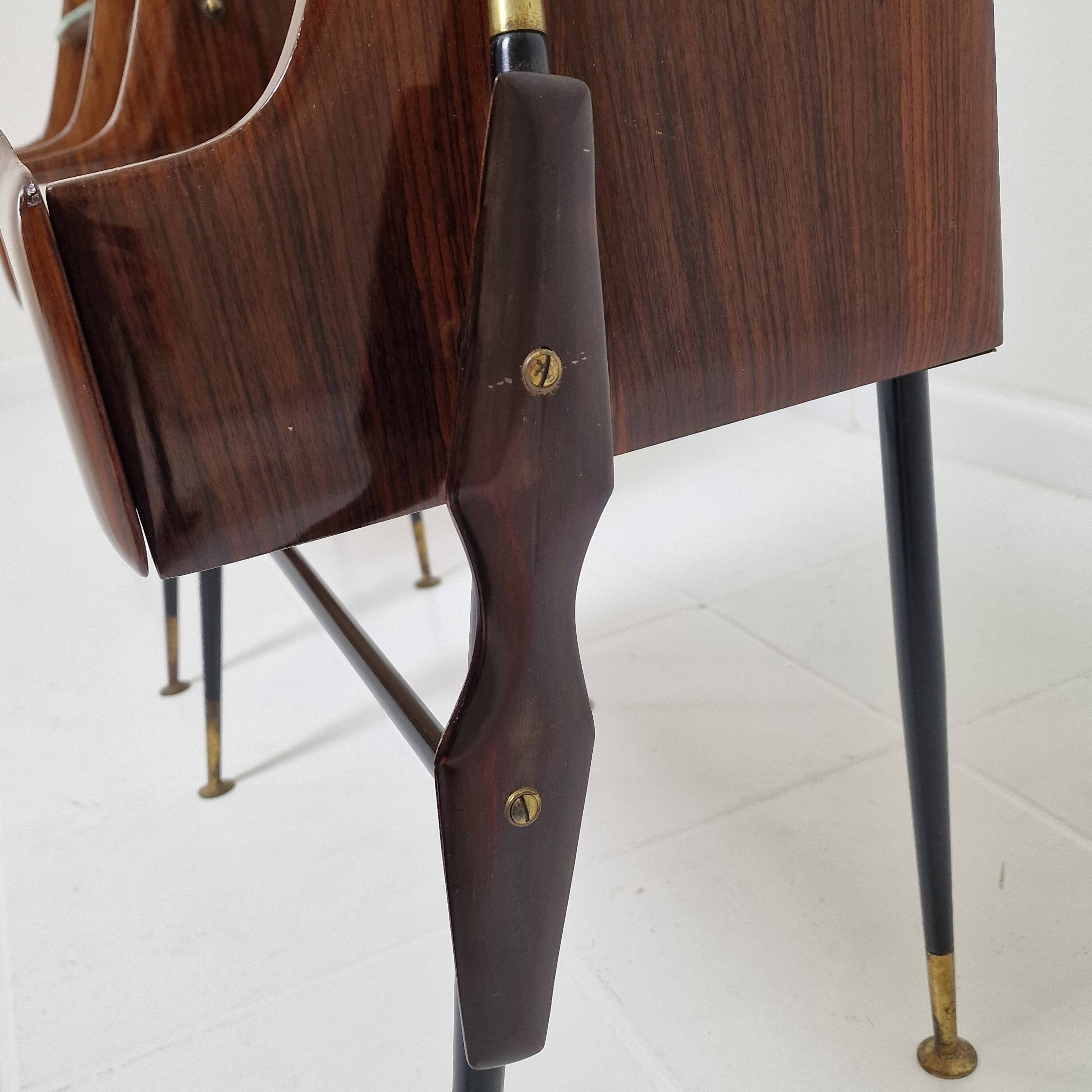 Ico Parisi Style Bedside Tables or Nightstands, Italy 1950's