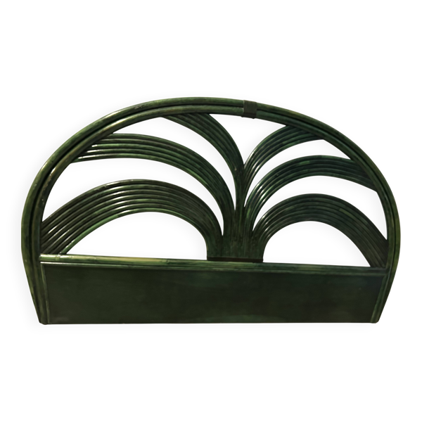 Tête de lit + 2 chevets rotin maugrion / roche bobois années 1980