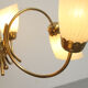 1950s chandelier in brass and glass