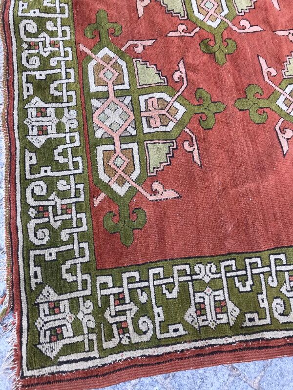 Tapis ancien turc décoratif fait main 190x210 cm