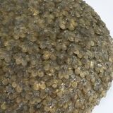 Seguso, XLarge Mid-century Gold Murano glass flowers ceiling lamp. Italy 19