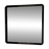 Square black plastic mirror
