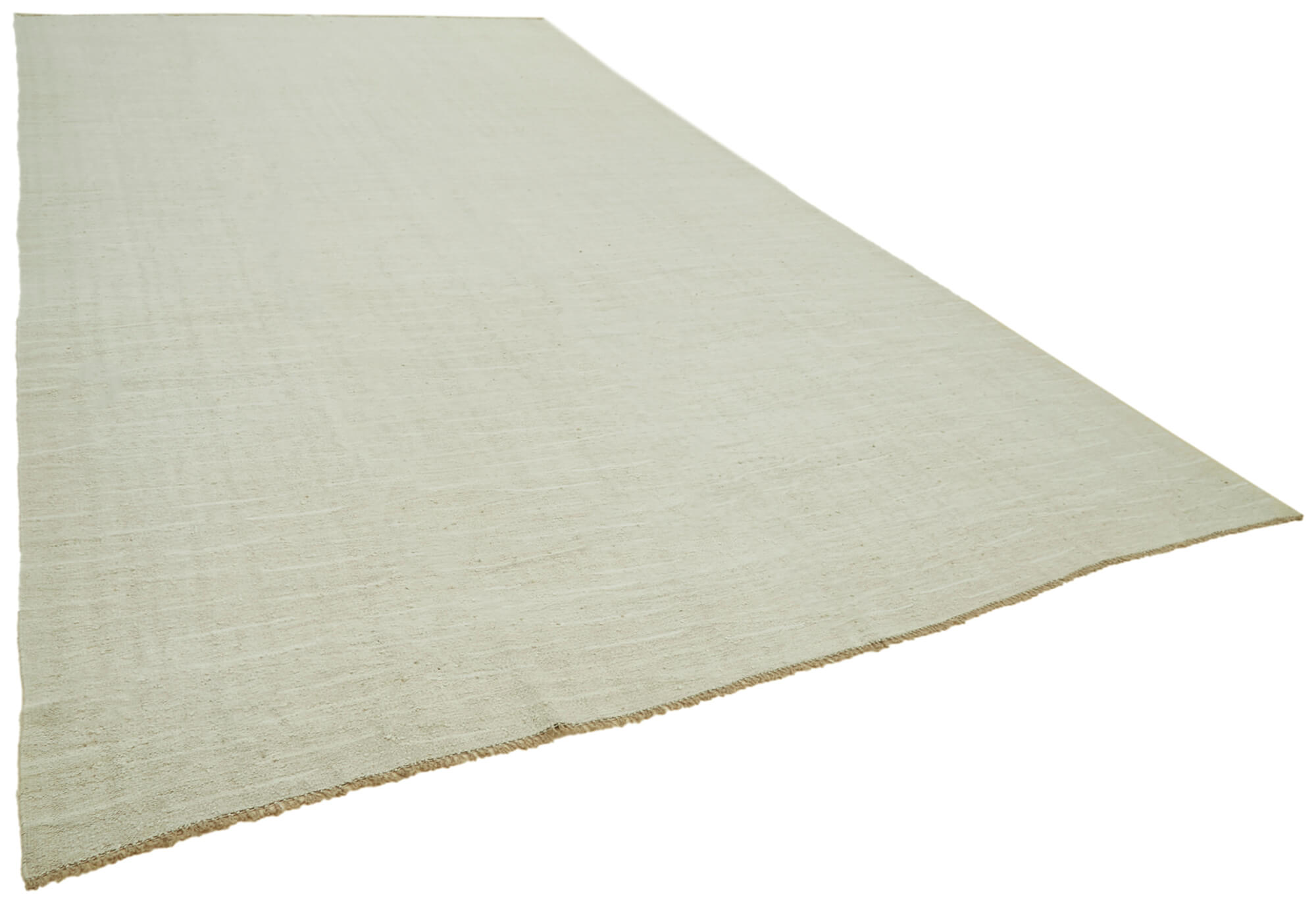 Hand-knotted anatolian antique 1970s 288 cm x 502 cm white hemp kilim carpet