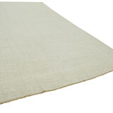Hand-knotted anatolian antique 1970s 288 cm x 502 cm white hemp kilim carpet