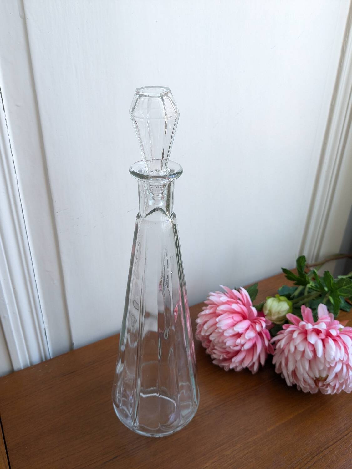 Large clear glass carafe