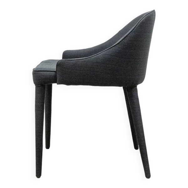 Fauteuil 4 pieds en tissu noir