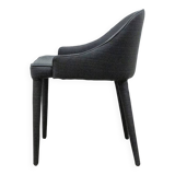 4-legged armchair in black fabric