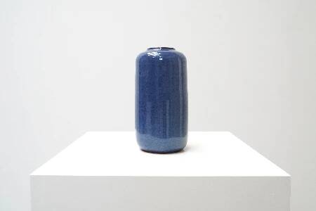 Rogier Vandeweghe, Blue-Glazed Cylindrical Vase for Amphora