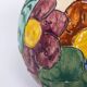 Multicolored Vallauris vase in polychrome earthenware with bas-relief decoration of colored flowers