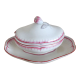 Old pink net sauce pot Lunéville KG China