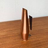 Carafe Vase Cooper and Teak German Mid-Century, 1950s