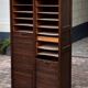Filing cabinet with curtains