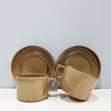 2 vintage '70 tea cups and Brenne stoneware sub-cups. In perfect condition.