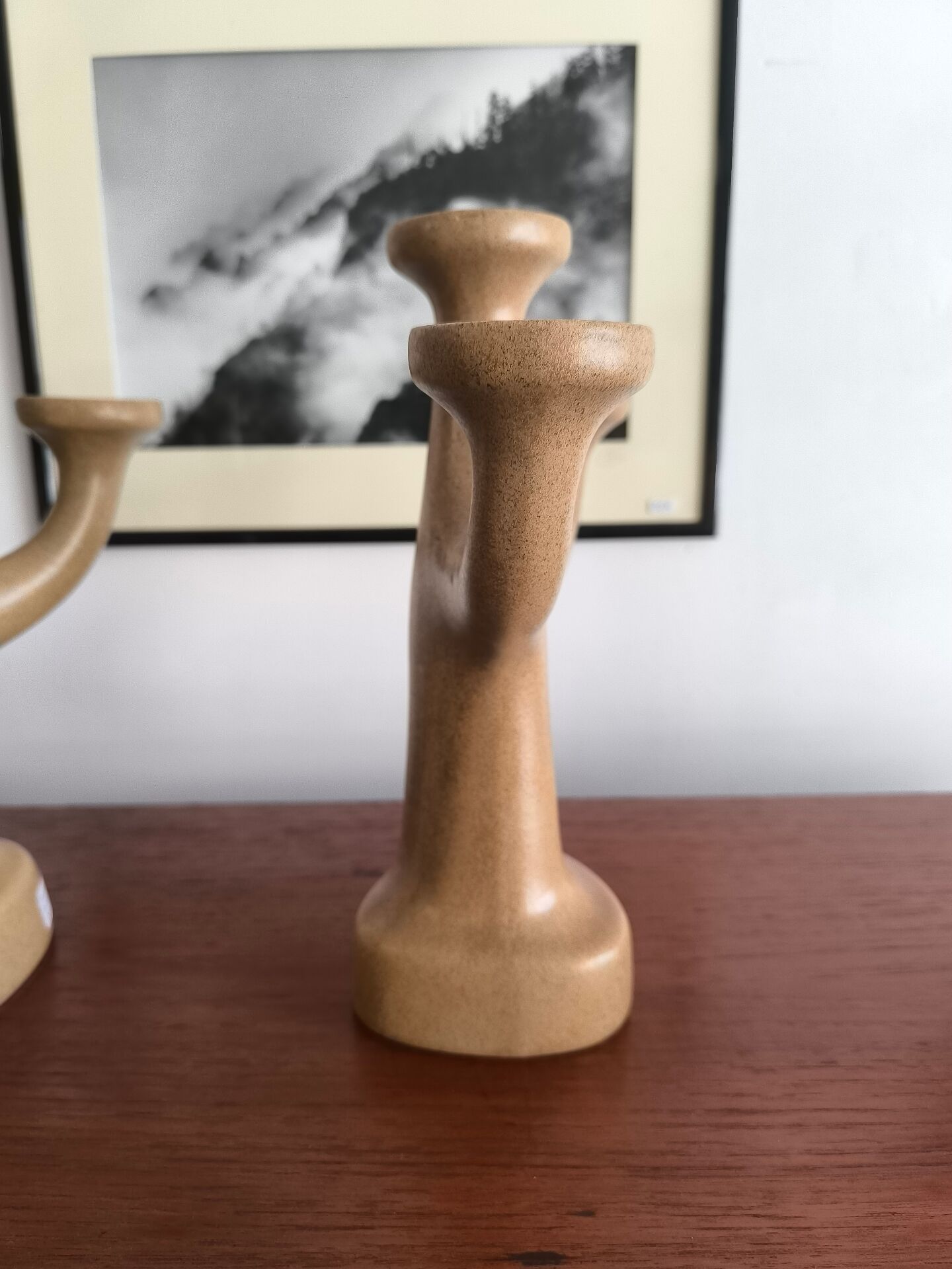 Pair of candlesticks with an organic design circa 1970