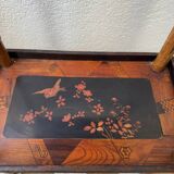 Guéridon asiatique bambou et laque ancien
