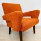 Fauteuil en tissu orange, Allemagne 1960